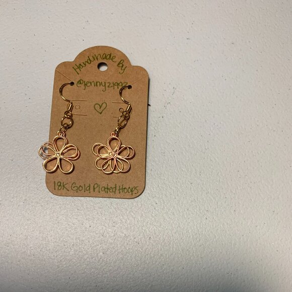 Handmade Jewelry - $5 or 4/$10: Handmade 18K Plated hoops earrings